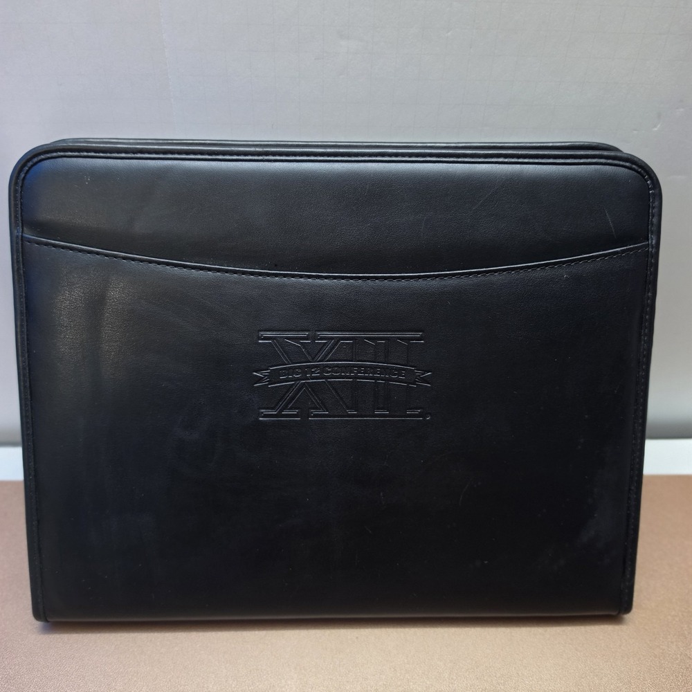 Vintage Dart NCAA Big 12 Conference XII Embossed Black Faux Leather Padfolio